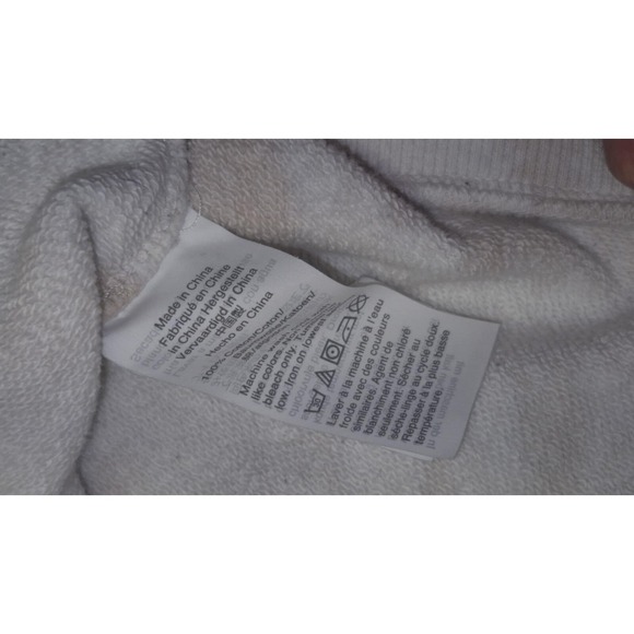 Madewell women's beige/white tie dye crewneck crop sweatshirt sz. L 100% cotton - Picture 4 of 12